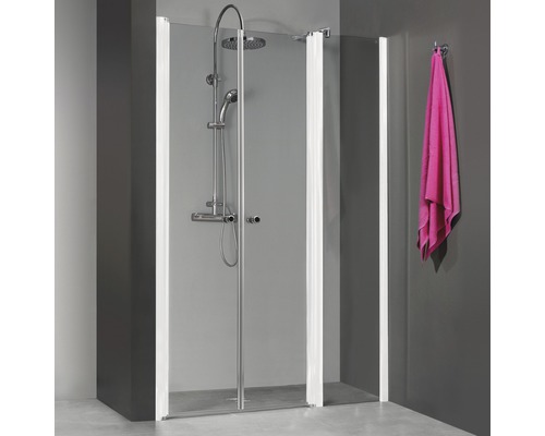 Porte de douche en niche Breuer Elana 100 cm en verre transparent, profilé couleur blanche 0616011001005