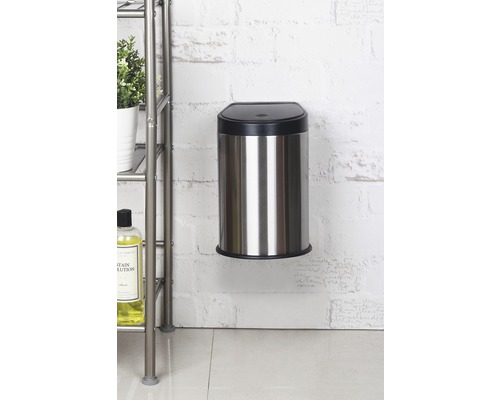 Edelstahl Wandmülleimer mit Deckel zur Wandmontage