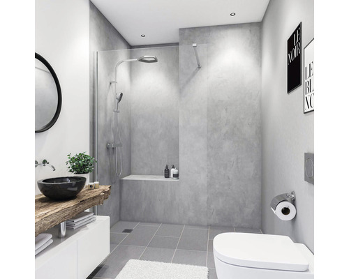 Panneau mural de douche BREUER Q72 aspect béton gris 210 x 100 cm 1413539000202