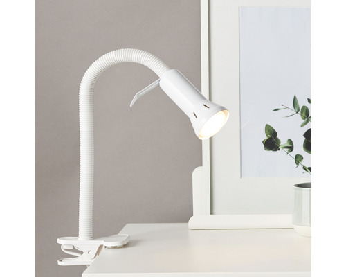 Lampe pince 1 ampoule h 520 mm Flex blanc