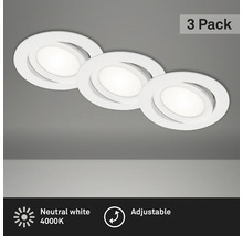 LED Einbauleuchten-Set 3-tlg IP23 3x7W 3x600 lm 4000 K weiß Ø 10,6/8,6 cm 230V