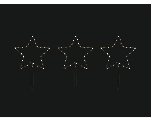 Lot de 3 décos de jardin Lafiora étoile 90 LED Lot de 3 décos de jardin Lafiora étoile 90 LED