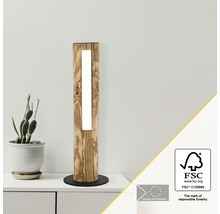 Lampe de table en bois avec lumière LED et pied rond