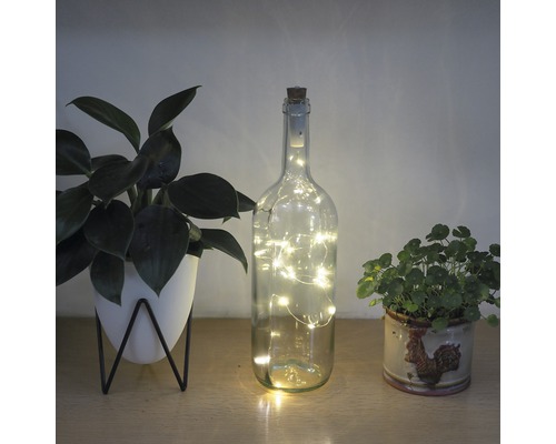 Guirlande lumineuse LED Lafiora 20 LED bouchons liège blanc chaud avec pile