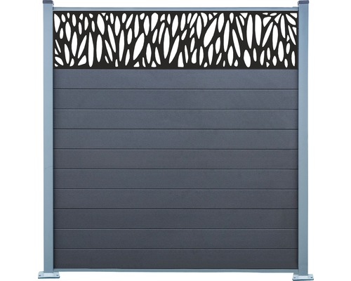 Sichtschutzzaun aus WPC mit Dekorblende