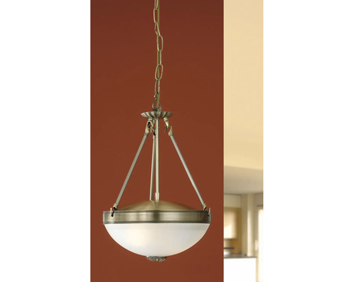 Lampe à suspension avec chaîne et abat-jour en verre