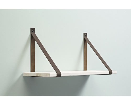 Étagère murale avec deux lanières en cuir