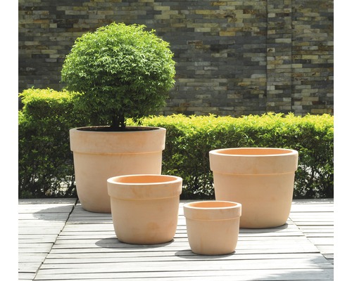 Pots de fleurs en terre cuite de différentes tailles à l''extérieur