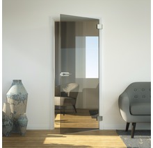 Vue d''une pièce avec porte intérieure en verre dans une maison moderne.