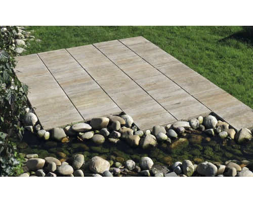 Dalle pour terrasses en béton iStone Pure calcaire coquillier 40x40x4 cm