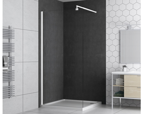 Douche à l'italienne basano Modena 120 cm verre transparent avec revêtement  résistant à la saleté blanc mat - HORNBACH Luxembourg