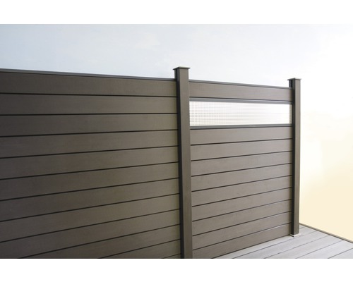 Clôture de protection visuelle en plastique avec élément décoratif