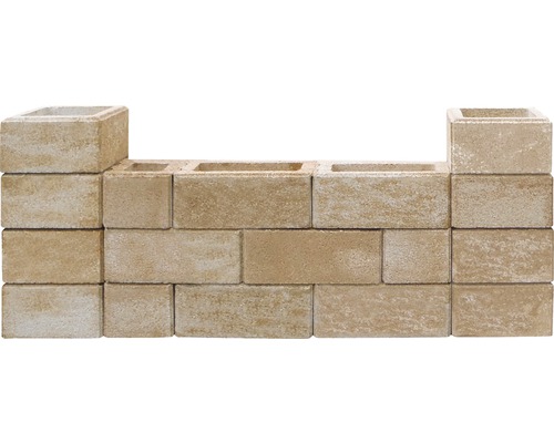 Mauer aus Betonsteinen