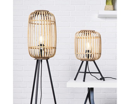 Dekorative Lampen aus Bambus und Metall mit Stativfuß