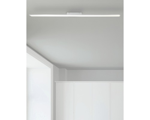 Plafonnier LED Entrance à intensité lumineuse variable Easydim 22W 2420 lm 3000 K blanc chaud Lxh 1200/70 mm alu/blanc