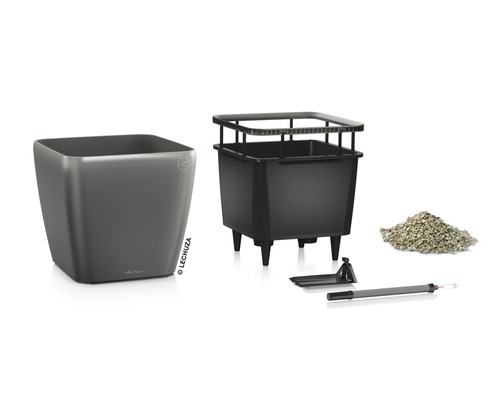Lechuza Cube Glossy Triple Pflanzgefäß-Set mit Zubehör
