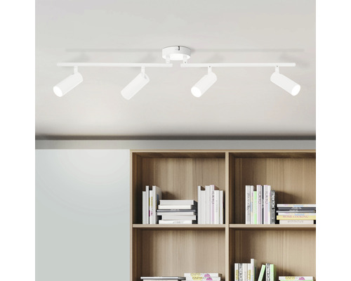 Spot de plafond LED Soeren métal 4x4,5W 4x410 lm 4000 K blanc neutre hxL 195/890 mm blanc/mat