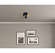 Spot de plafond FLAIR 3 ampoules rond Alrakis noir/mat/or Ø 210 mm-thumb-0