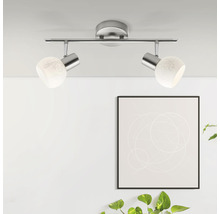 Deckenleuchte mit zwei Strahlern und floralem Muster