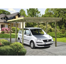 Carport simple toit plat avec matériel de montage, poteau 9x9 cm 304 x 510 cm traité en autoclave par imprégnation-thumb-0
