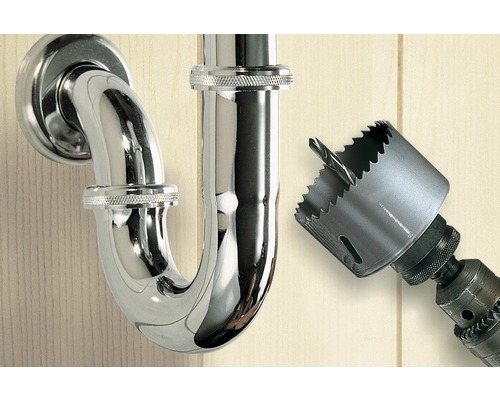 Siphon et scie cloche pour installations sanitaires