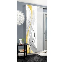 Panneau coulissant décoratif avec motif abstrait dans le salon.