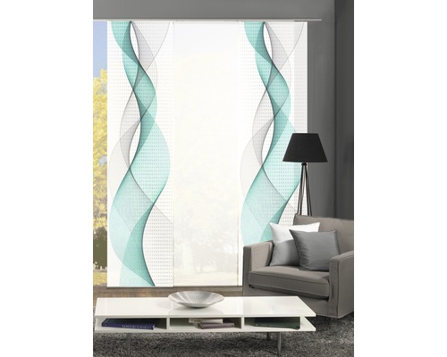 Panneau japonais décoratif avec motif de vagues abstraites dans le salon