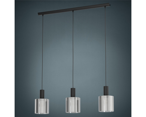 Dreiflammige Pendelleuchte mit Glasschirmen