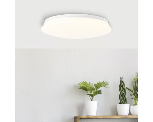 Plafonnier à capteur LED métal/plastique 18W1800 lm3000 K blanc chaud hxØ 70x330 mm Farica Starry blanc avec ciel étoilé