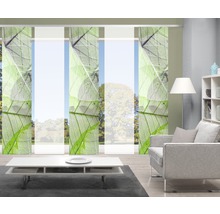 Schiebegardine Digitaldruck Blattari grün 5er-Set 60x245 cm