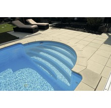 Bordure de piscine margelle Bergerac élément avec arrondi intérieur pour rayon 300 cm champagne 50 x 31 x 3,2 cm-thumb-1