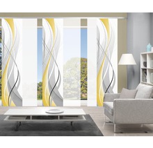 Vue d''ensemble d''une pièce avec des panneaux japonais à motif ondulé