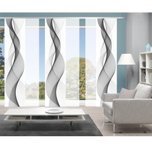 Panneau japonais impression numérique Opalia blanc gris lot de 6 60x245 cm