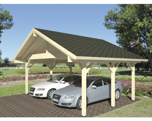 Carport double Palmako Robert 20,6 m² 635 x 510 cm apprêt par immersion