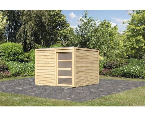 Gartenhaus Karibu Carlson 2 mit selbstklebender Dachfolie 276 x 276 cm natur Gartenhaus Karibu Carlson 2 mit selbstklebender Dachfolie 276 x 276 cm natur