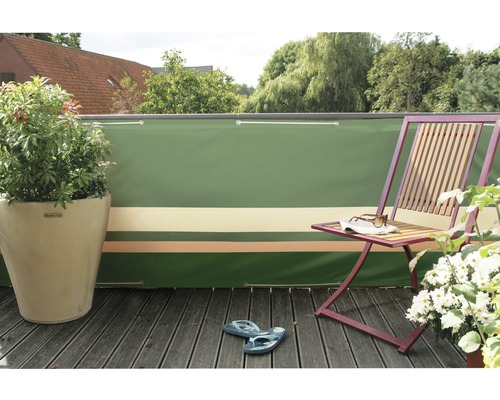Toile pour balcon 500 x 90 cm vert/beige