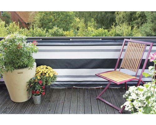 Toile pour balcon 90 x 500 cm gris/anthracite