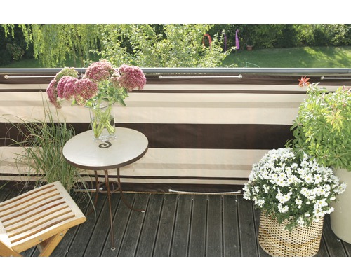 Toile pour balcon 90 x 500 cm marron/beige/sable