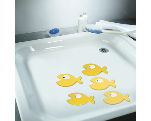 Baignoire avec autocollants antidérapants en forme de poisson