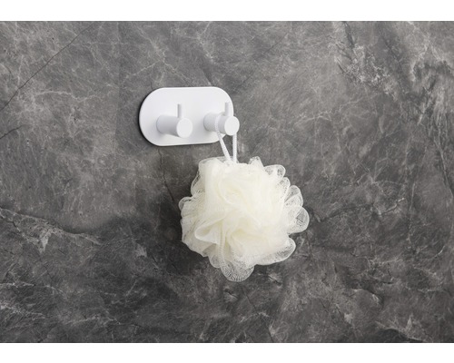 Double crochet mural avec éponge de bain