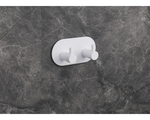 Patère double à fixer au mur