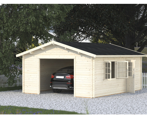 Garage simple Palmako Roger 23,9 m² sans portail 450 x 550 cm apprêt par immersion