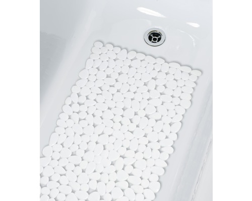 Tapis antidérapant pour baignoire Spirella Riverstone 75 x 36 cm blanc