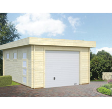 Garage simple Palmako Rasmus 19,0 m² avec portail sectionnel 360 x 550 cm naturel-thumb-0