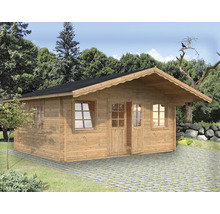 Gartenhaus Palmako Helena 18,6 m² inkl. Fußboden und Vordach 608 x 554 cm tauchgrundiert braun