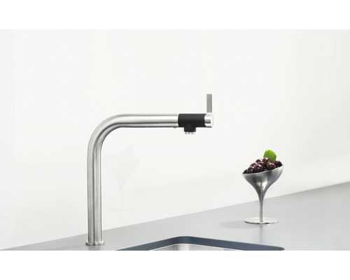 Robinet de cuisine en acier inoxydable avec levier latéral