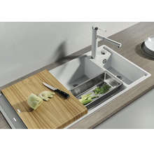 Spüle Blanco AXIA III 6 S 1000 x 510 mm schwarz ohne Multifunktionsschale 525851 1 Spülbecken Becken rechts Mit Restebecken Mit Tropffläche