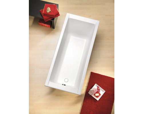 Baignoire rectangulaire en acrylique sanitaire avec garniture d''écoulement