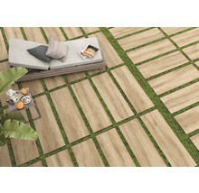 Dalle de terrasse en grès cérame fin Limewood Roble bord rectifié 120 x 40 x 2 cm-thumb-0