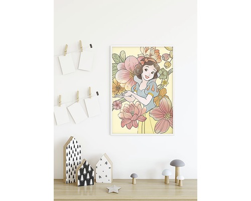 Image encadrée de Blanche-Neige avec des fleurs